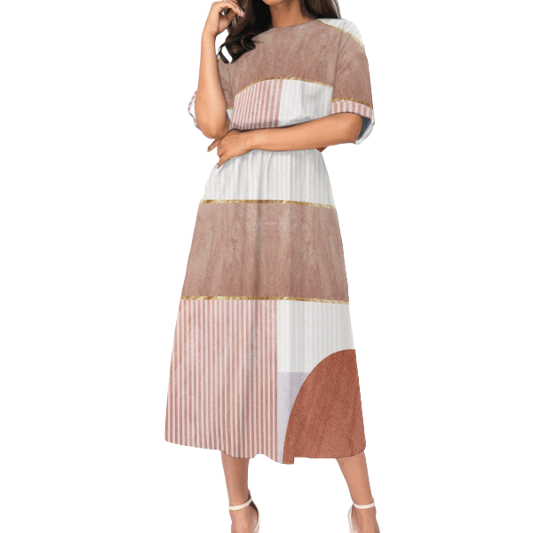 Women&#39;s Elastic Waist Casual Dress