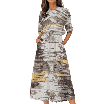 Women&#39;s Elastic Waist Casual Dress