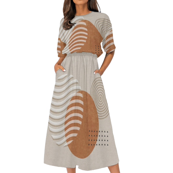Women&#39;s Elastic Waist Casual Dress