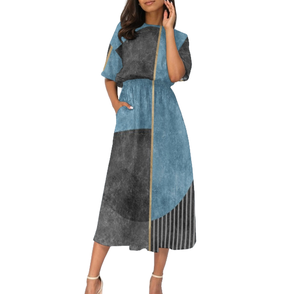 Women&#39;s Elastic Waist Casual Dress