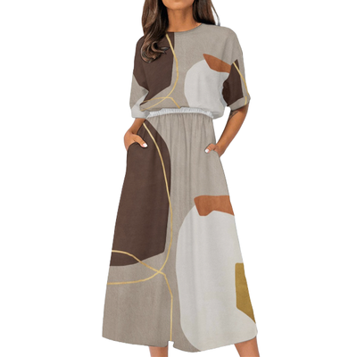 Women&#39;s Elastic Waist Casual Dress