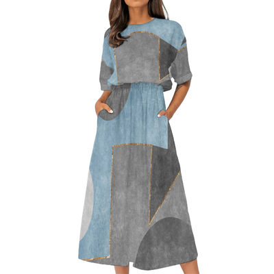 Women&#39;s Elastic Waist Casual Dress