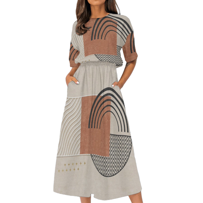 Women&#39;s Elastic Waist Casual Dress