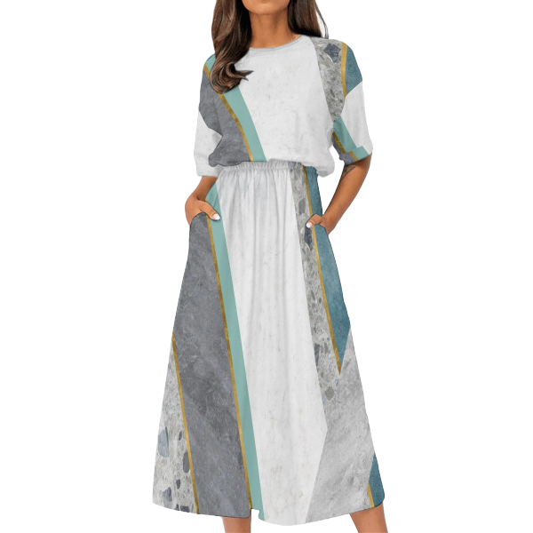 Women&#39;s Elastic Waist Casual Dress