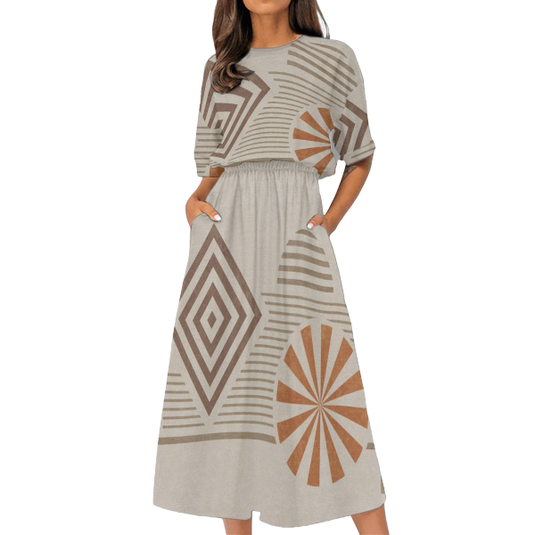 Women&#39;s Elastic Waist Casual Dress