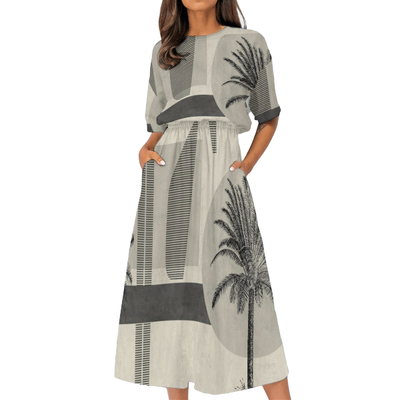 Women&#39;s Elastic Waist Casual Dress