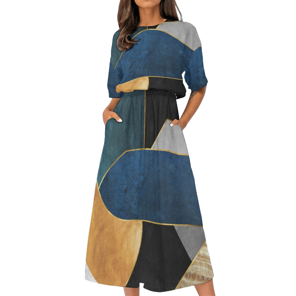 Women&#39;s Elastic Waist Casual Dress