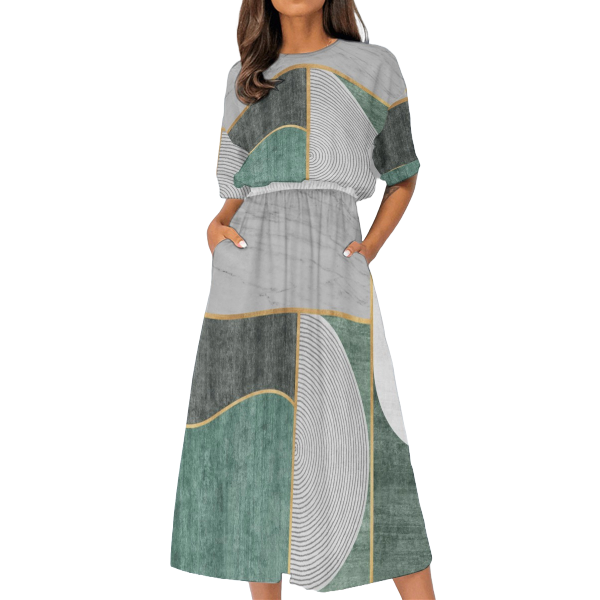 Women&#39;s Elastic Waist Casual Dress