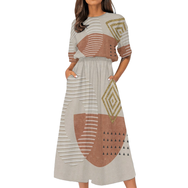 Women&#39;s Elastic Waist Casual Dress