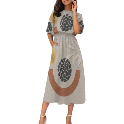 Women&#39;s Elastic Waist Casual Dress