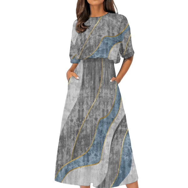 Women&#39;s Elastic Waist Casual Dress