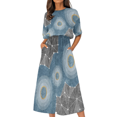 Women&#39;s Elastic Waist Casual Dress