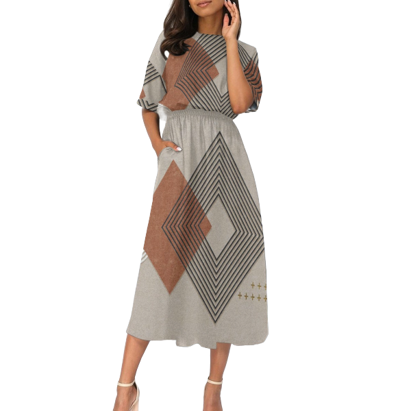 Women&#39;s Elastic Waist Casual Dress