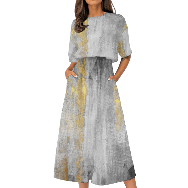 Women&#39;s Elastic Waist Casual Dress