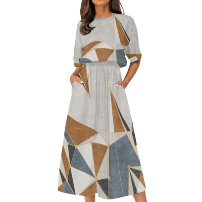 Women&#39;s Elastic Waist Casual Dress