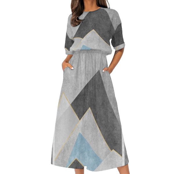 Women&#39;s Elastic Waist Casual Dress