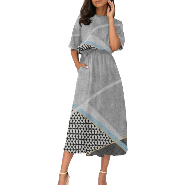 Women&#39;s Elastic Waist Casual Dress