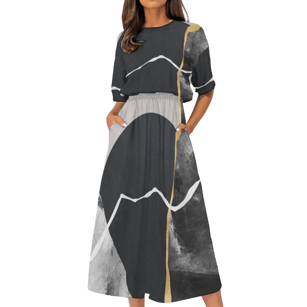 Women&#39;s Elastic Waist Casual Dress