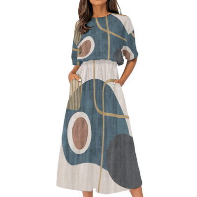 Women&#39;s Elastic Waist Casual Dress