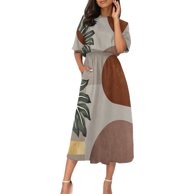 Women&#39;s Elastic Waist Casual Dress