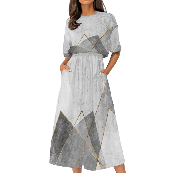 Women&#39;s Elastic Waist Casual Dress
