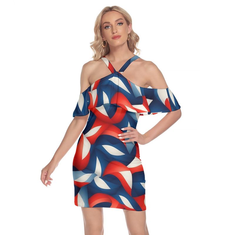 Cold Shoulder Cami Dress With Ruffle