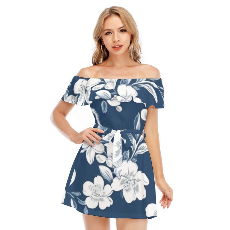 Off-Shoulder Dress With Ruffle