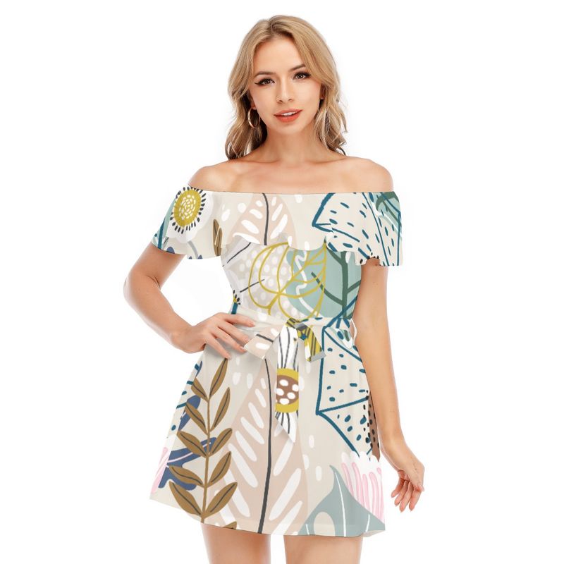 Off-Shoulder Dress With Ruffle