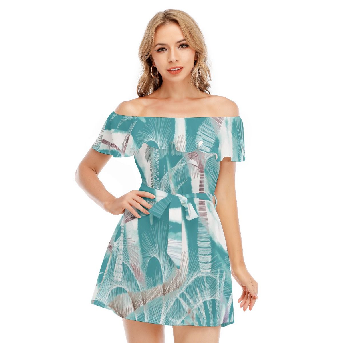 Off-Shoulder Dress With Ruffle