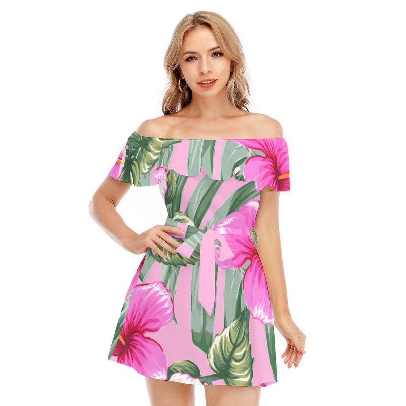 Off-Shoulder Dress With Ruffle