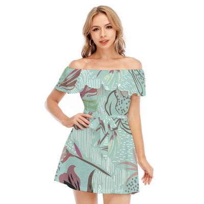 Off-Shoulder Dress With Ruffle