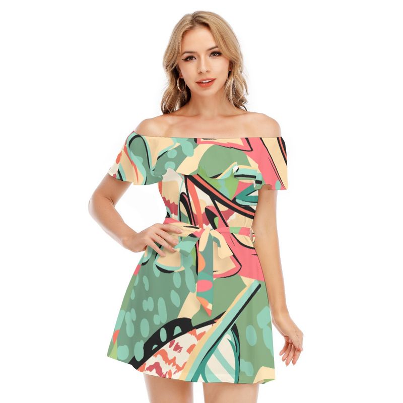 Off-Shoulder Dress With Ruffle