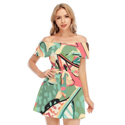 Off-Shoulder Dress With Ruffle