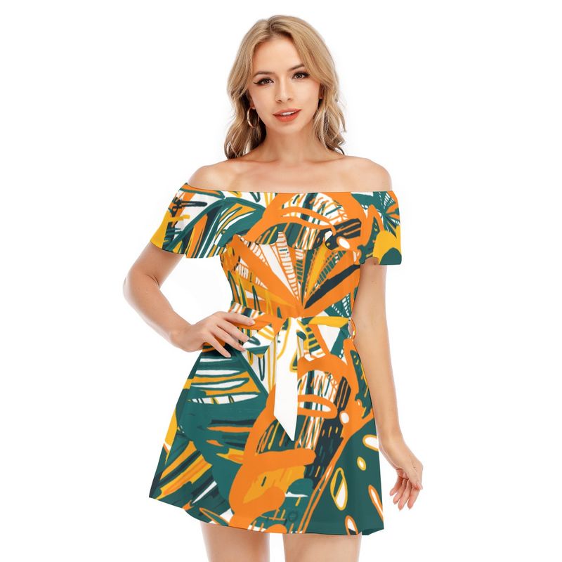 Off-Shoulder Dress With Ruffle