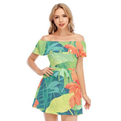 Off-Shoulder Dress With Ruffle