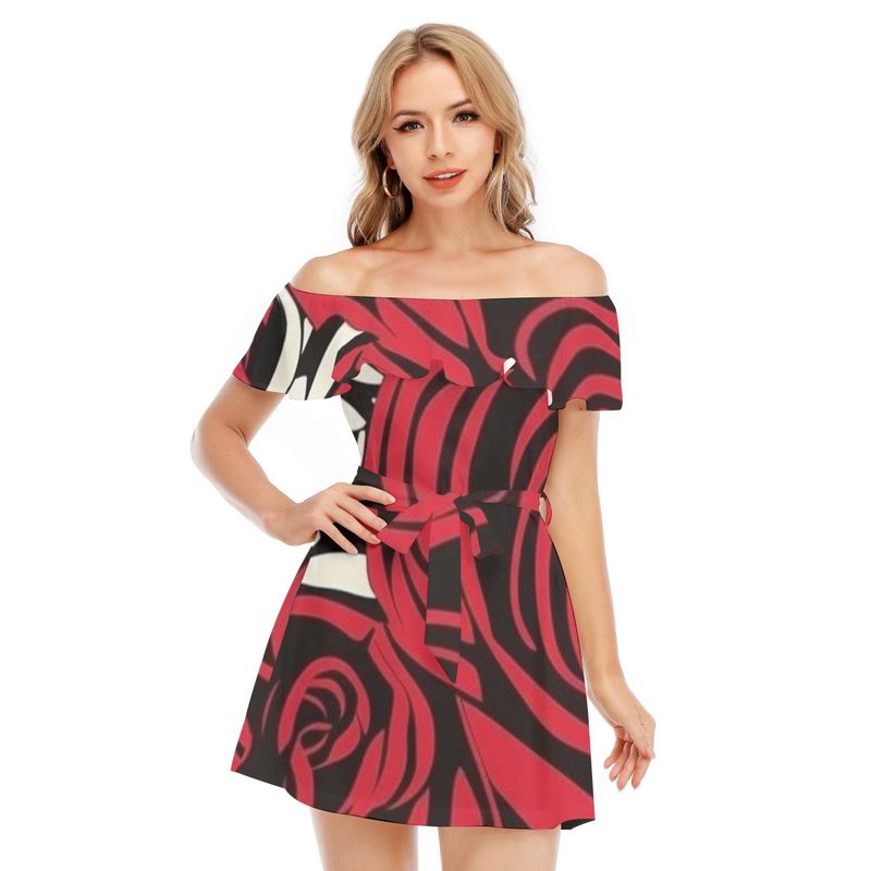 Off-Shoulder Dress With Ruffle