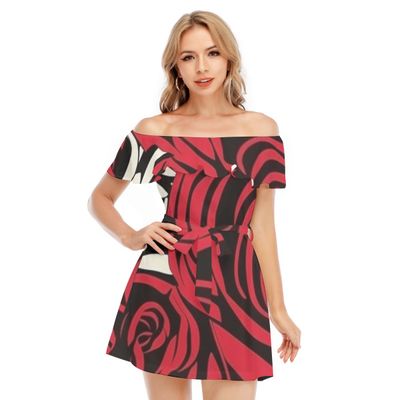 Off-Shoulder Dress With Ruffle