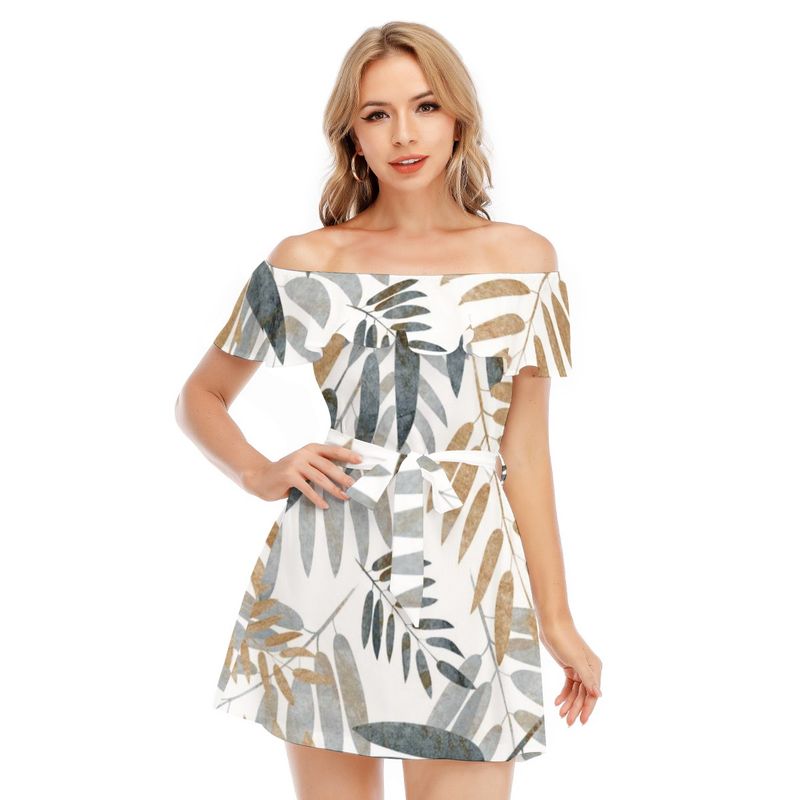 Off-Shoulder Dress With Ruffle