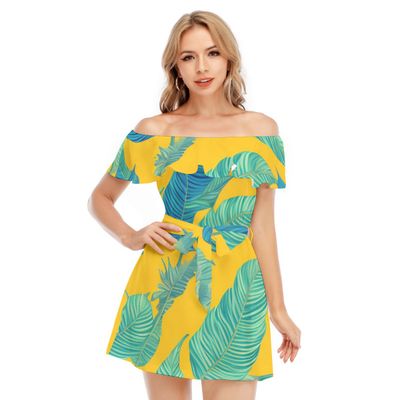 Off-Shoulder Dress With Ruffle
