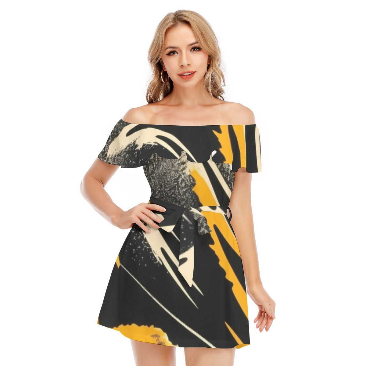 Off-Shoulder Dress With Ruffle
