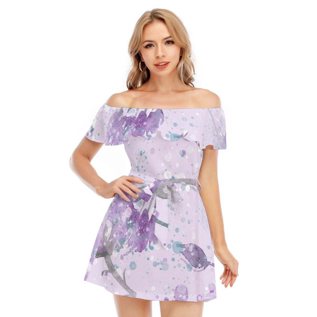 Off-Shoulder Dress With Ruffle