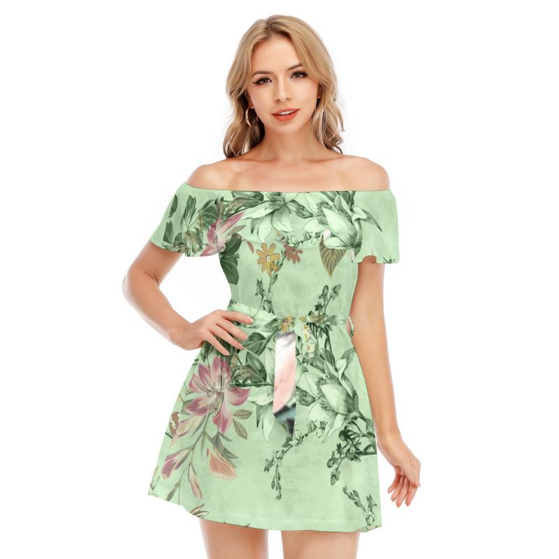 Off-Shoulder Dress With Ruffle
