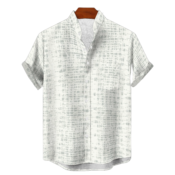 Men&#39;s Cotton Stand Collar Shirt