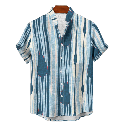 Men&#39;s Cotton Stand Collar Shirt