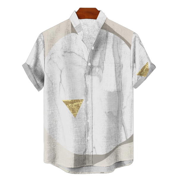 Men&#39;s Cotton Stand Collar Shirt