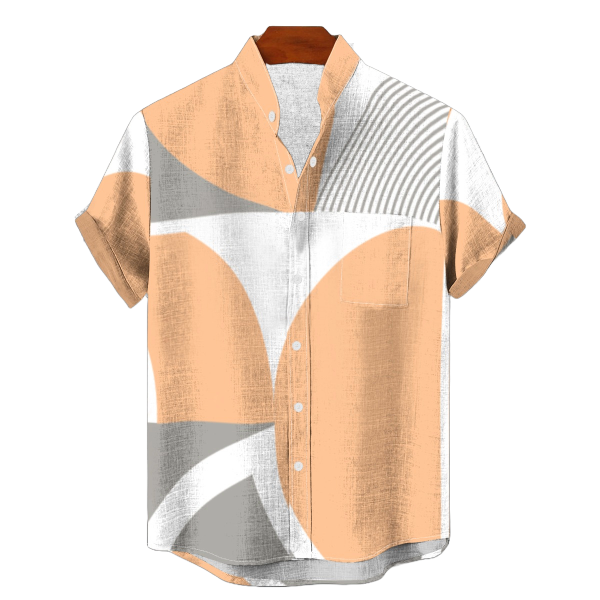 Men&#39;s Cotton Stand Collar Shirt