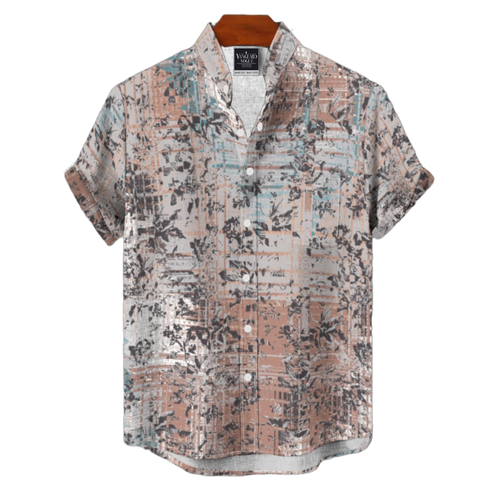 Men&#39;s Cotton Stand Collar Shirt