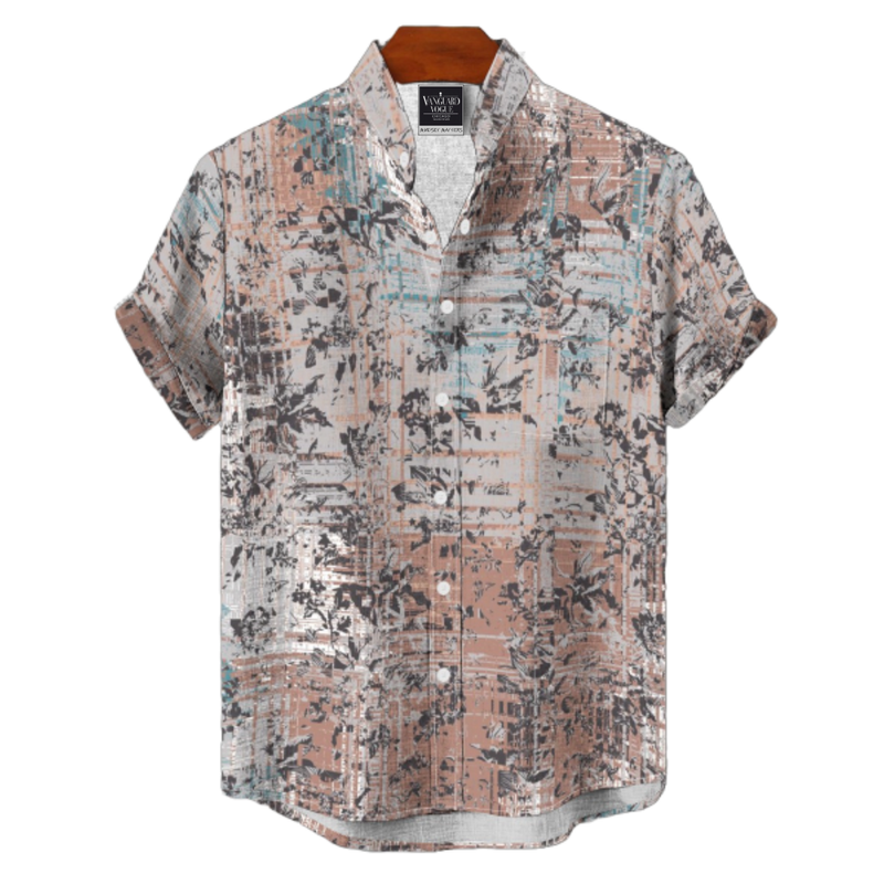 Men&#39;s Cotton Stand Collar Shirt