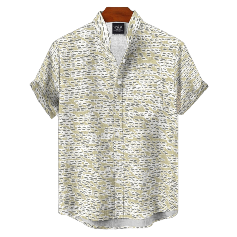 Men&#39;s Cotton Stand Collar Shirt