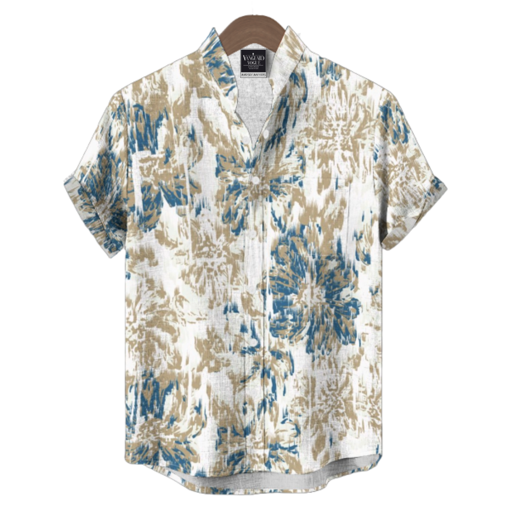 Men&#39;s Cotton Stand Collar Shirt